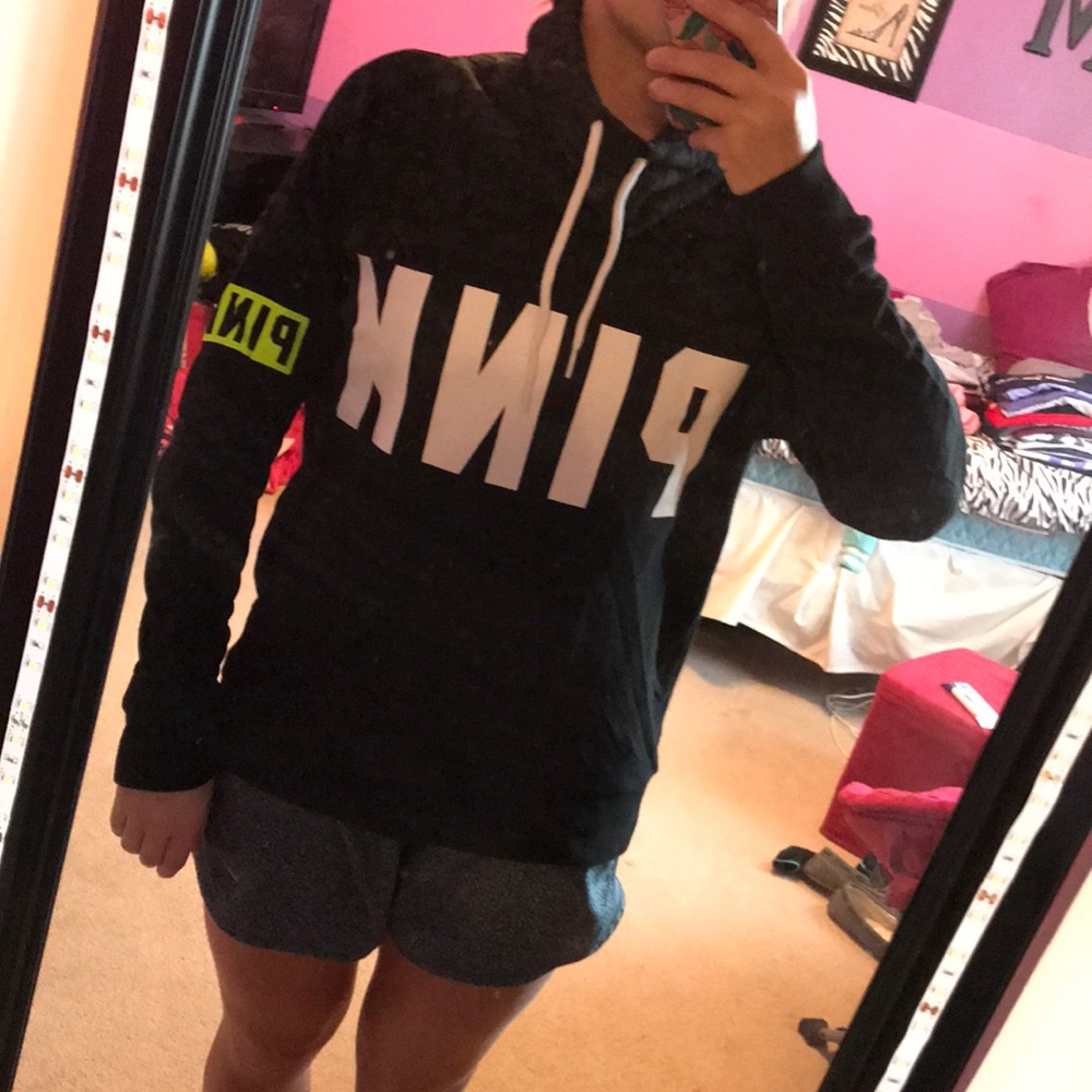 PINK sweatshirt. Black, size small.